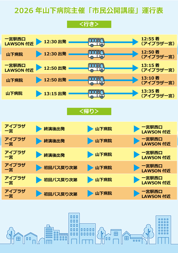 第22回 消化器病市民公開講座 無料シャトルバスのご案内 | 医療法人 